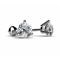 1.00 ct Round Cut Diamond Martini Setting Stud Earrings in Screw Back 1.00 ct Round Cut Diamond Martini Setting Stud Earrings in Screw Back